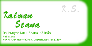 kalman stana business card